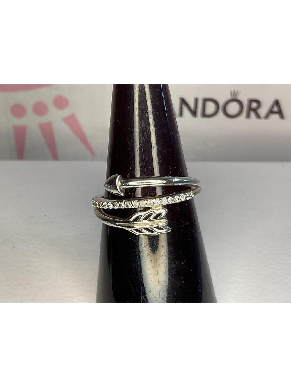 Pandora Sparkling Arrow Wrap Around Ring Sz 7 NEW